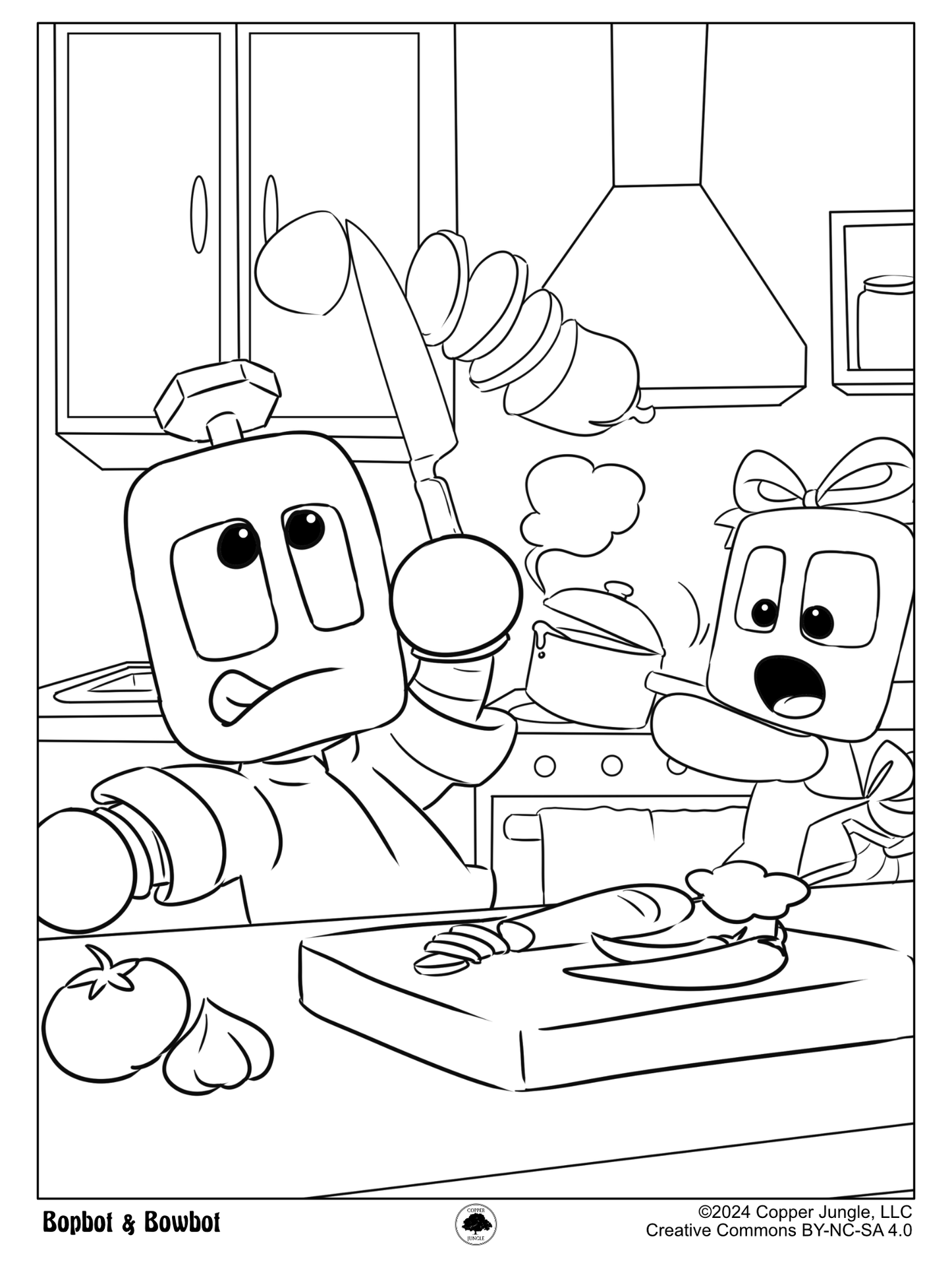 Bopbot and Bowbot Food Coloring Page