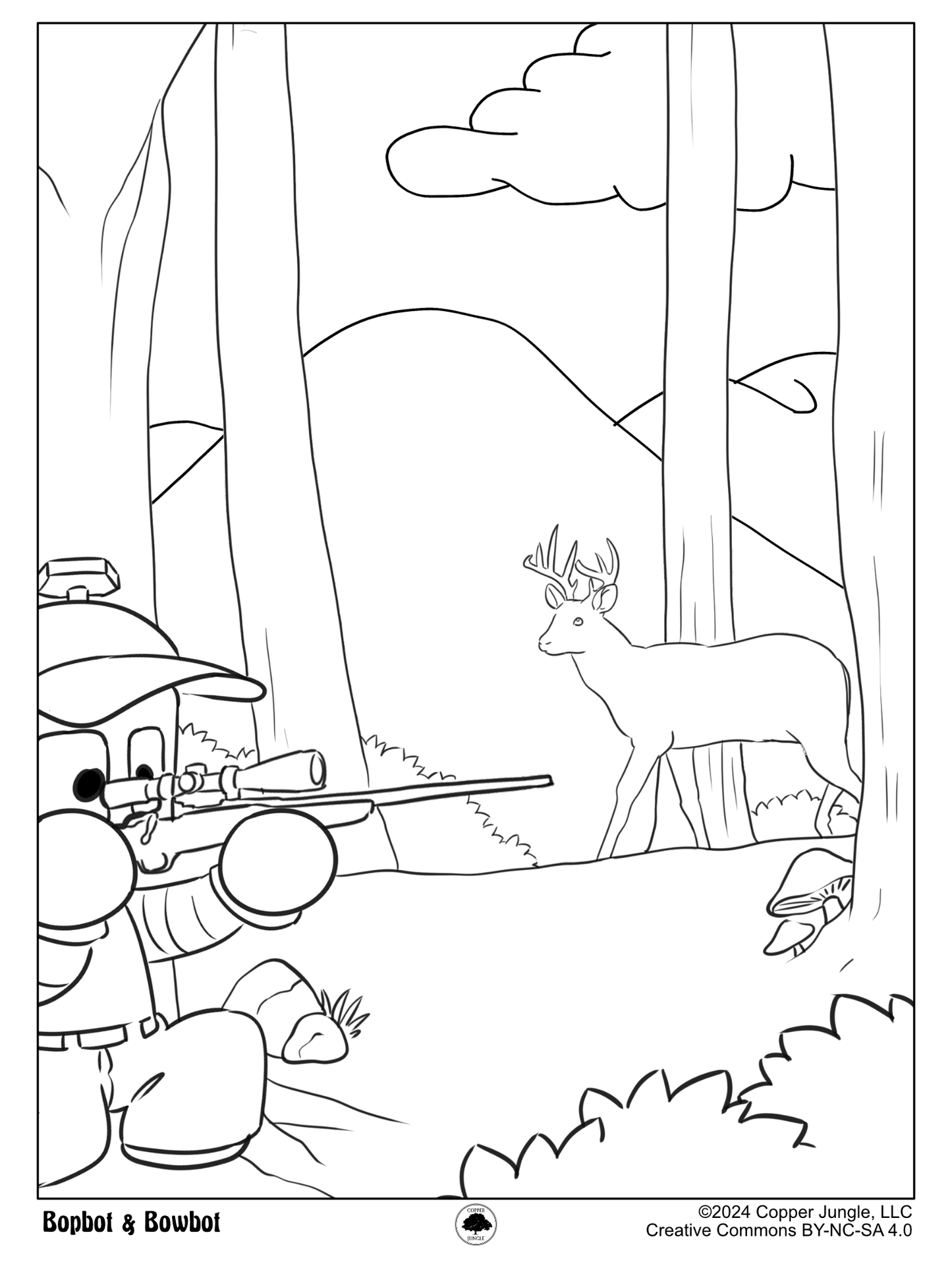 Bopbot Hunting Coloring Page