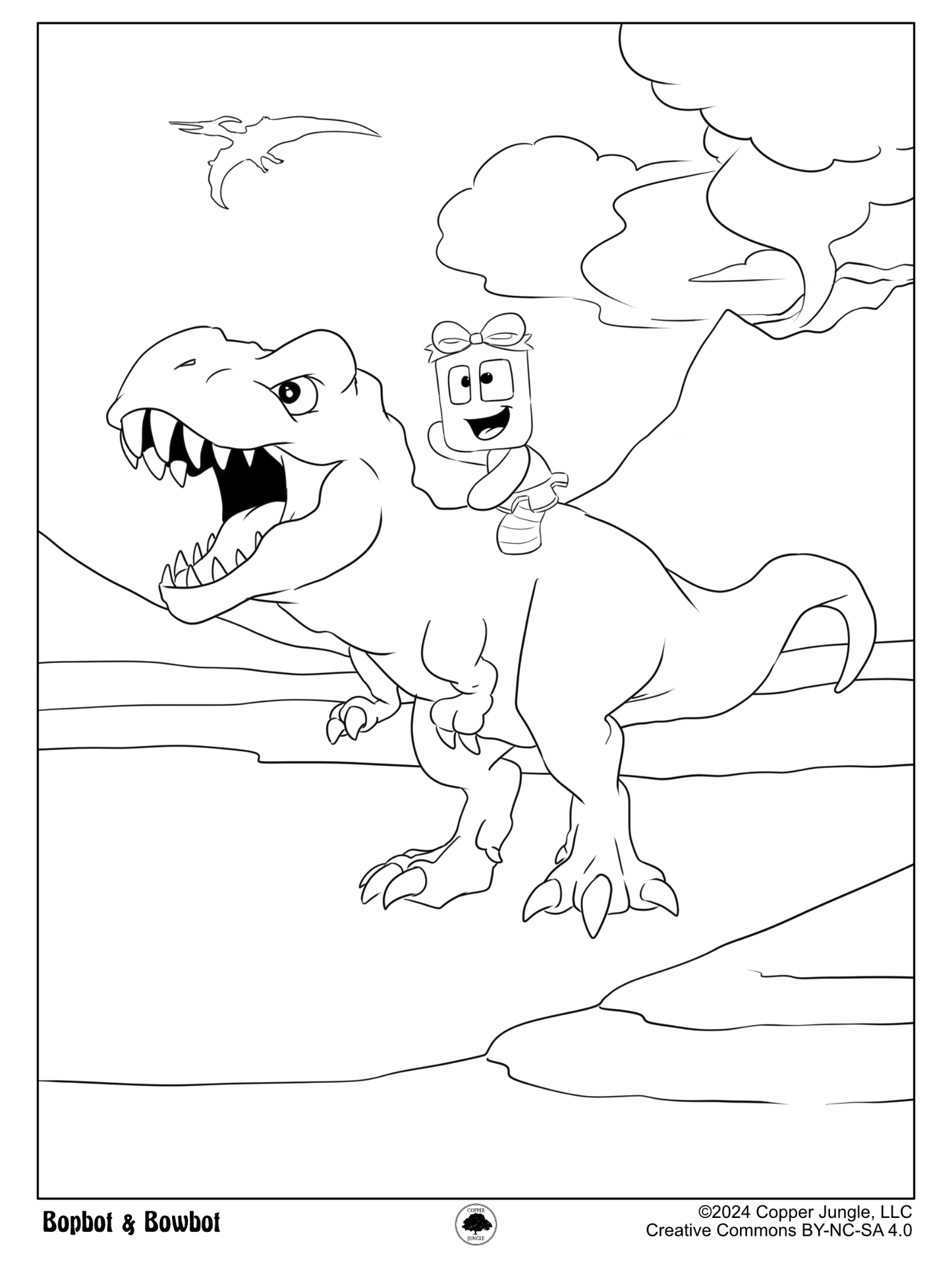 Bowbot Dinosaur Coloring Page