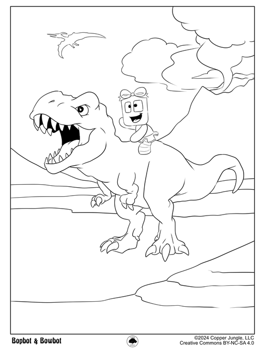 Bowbot Dinosaur Coloring Page