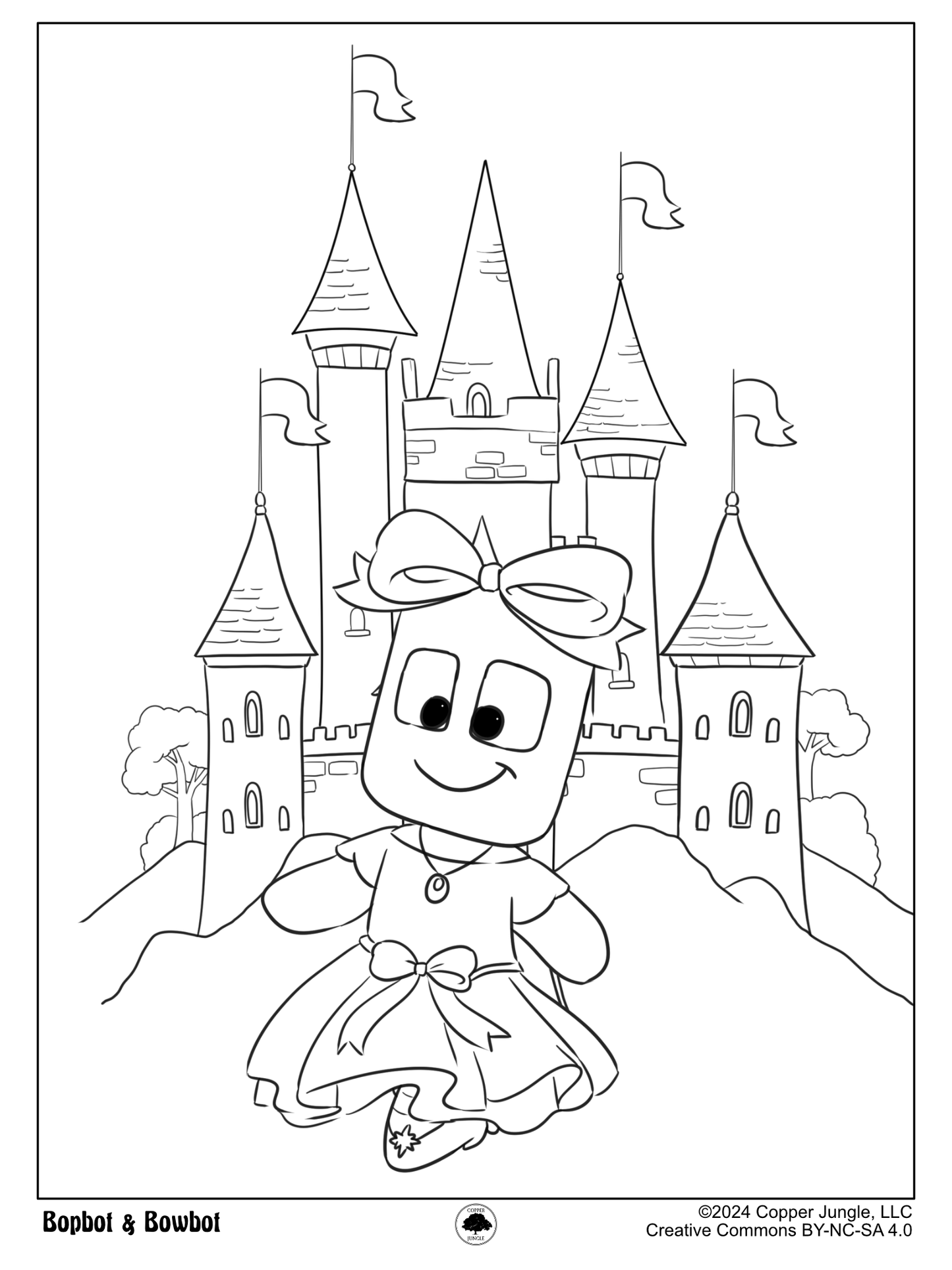 Bowbot Princess Coloring Page