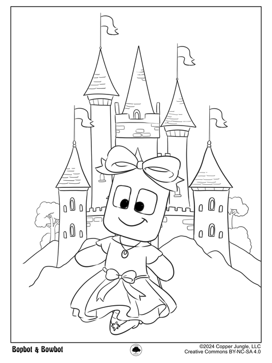 Bowbot Princess Coloring Page