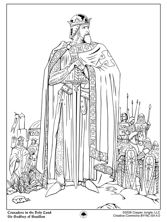 Sir Godfrey of Bouillon Crusader Coloring Page