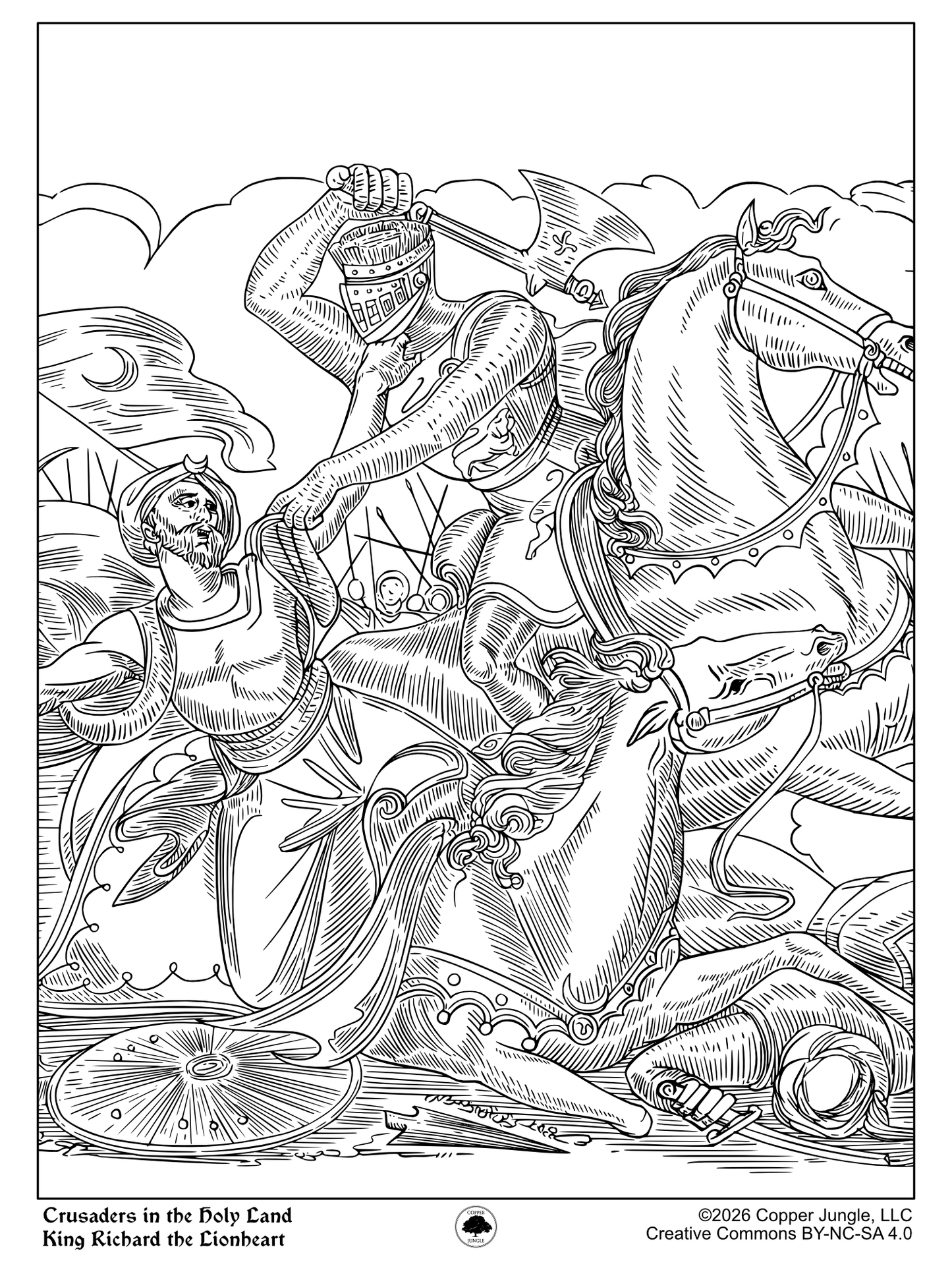 King Richard the Lionheart Crusader Coloring Page