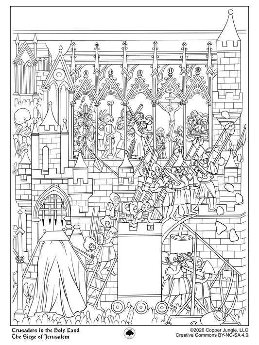Siege of Jerusalem Crusader Coloring Page