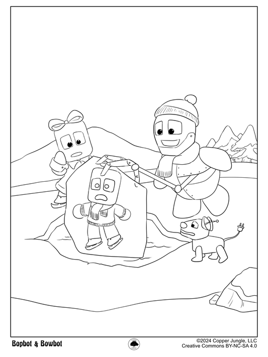 Bopbot & Bowbot Frozen Coloring Page