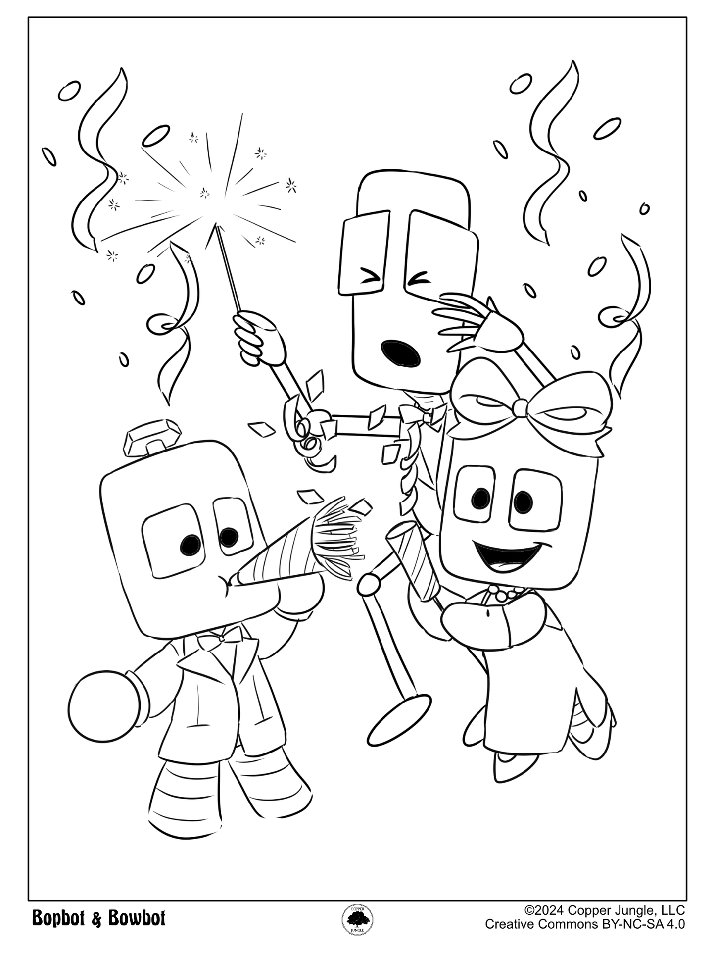 Happy New Year Coloring Page