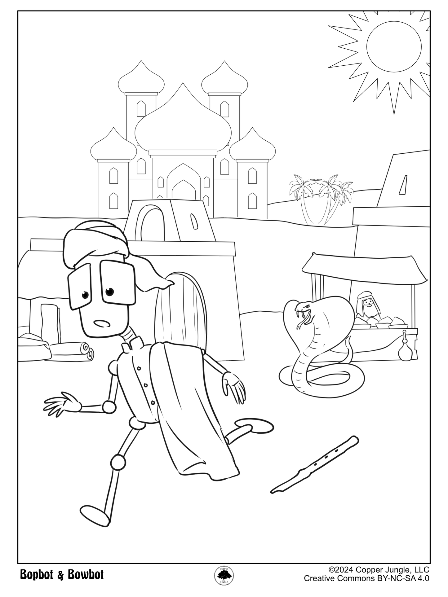 Snake Charmer Scrappy Coloring Page