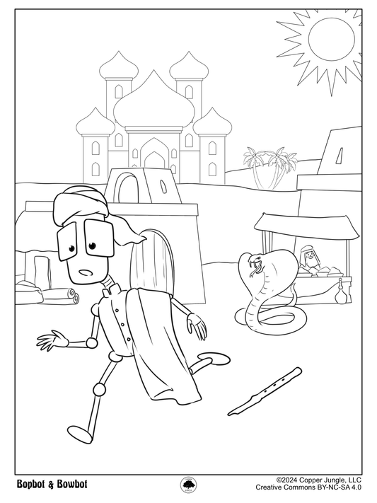 Snake Charmer Scrappy Coloring Page