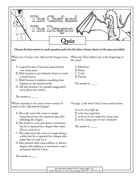 The Chef and The Dragon - Free Educator Resource Pack